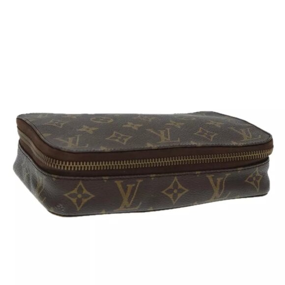 $995 Authentic LOUIS VUITTON Paris Monogram Poche Carlo Leather Jewlery Box